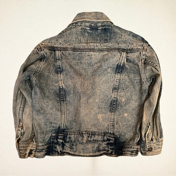 Vintage 90s American Eagle Electric Kids Acid Wash Denim Jacket Size 4 Boys - Picture 5 of 7